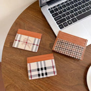 Classic Check Pattern Card Holder Wallet