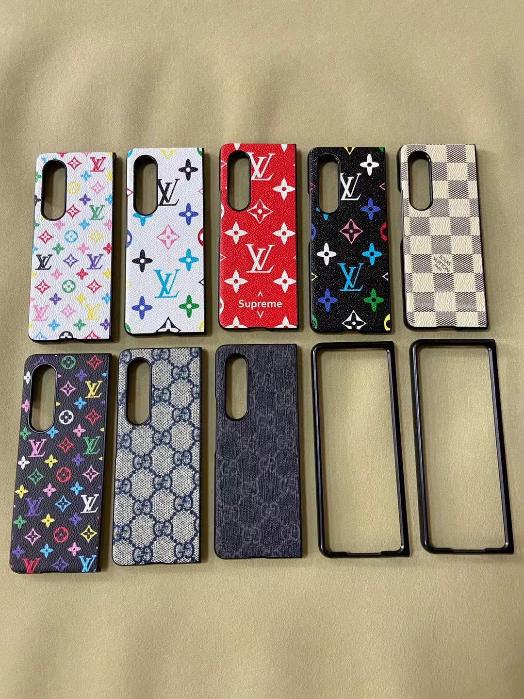 GG & LV SUP Luxury Phone Case for Samsung Galaxy Z Flip and Z Fold