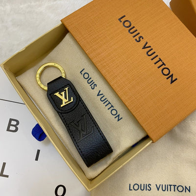 Luxury LV Monogram Keychain – Classic Design with Gold Accents