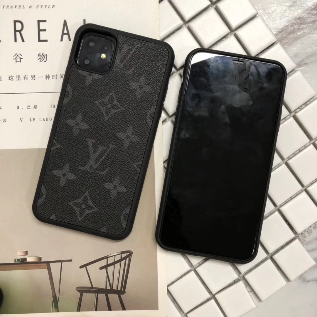 Iconic LV monogram detail on Burberry iPhone Cas