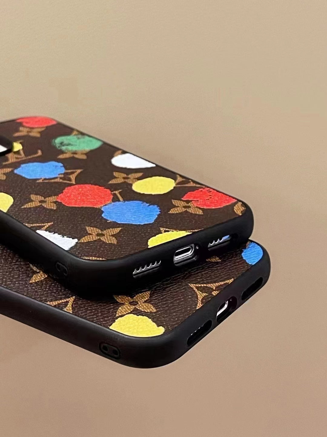 Colorful LV Monogram iPhone Case - Side View