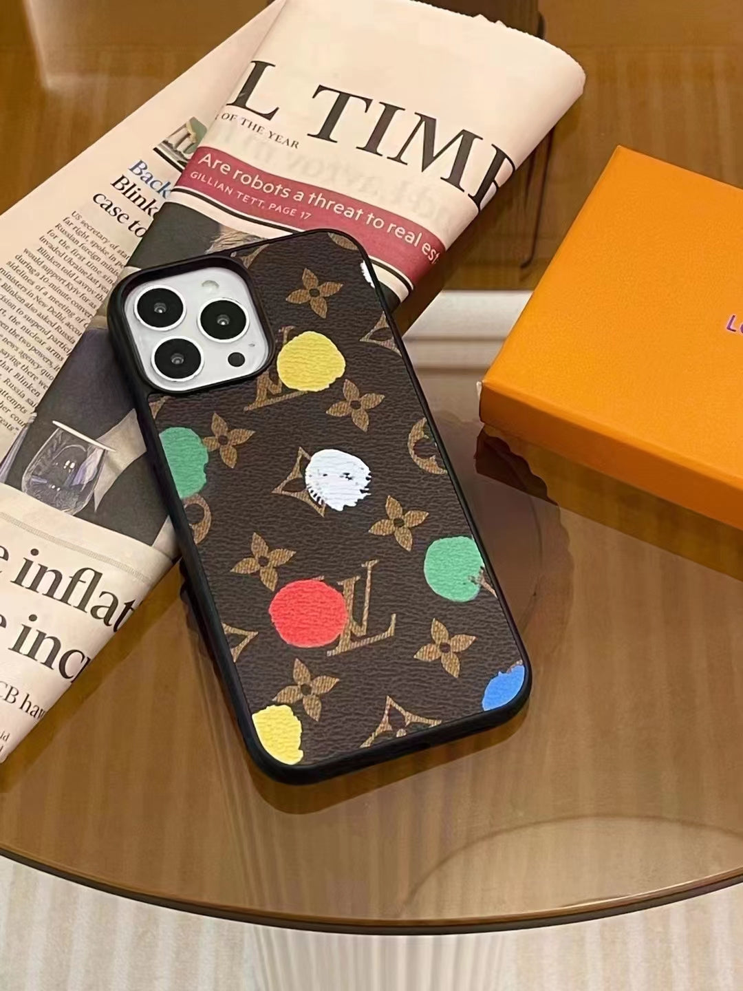 Classic Colorful LV Phone Case - Back View