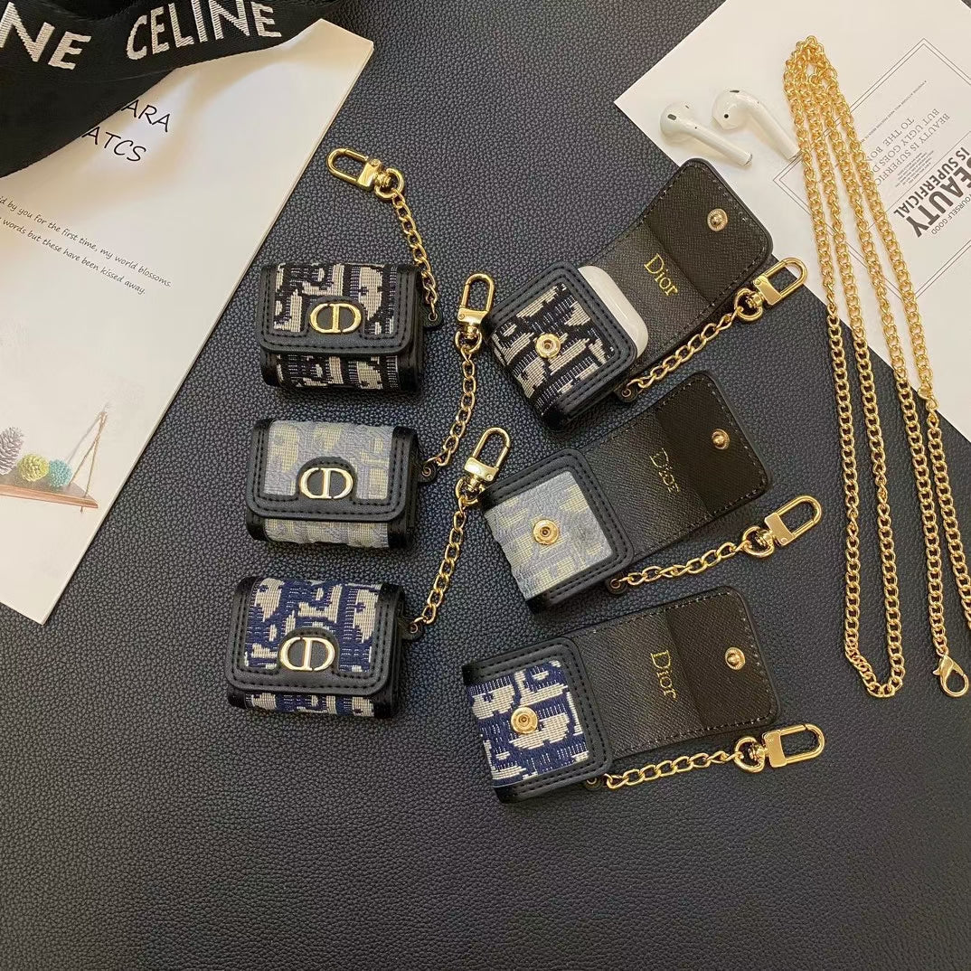 Luxury CD AirPods Case with Stylish Chain Detail – Trendhypecase
