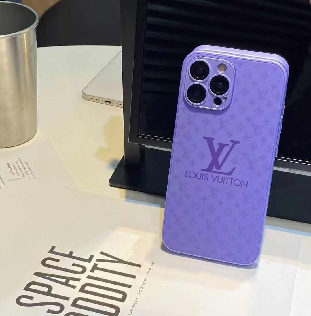 LV Shiny Luxury iPhone Case & Lens Protector