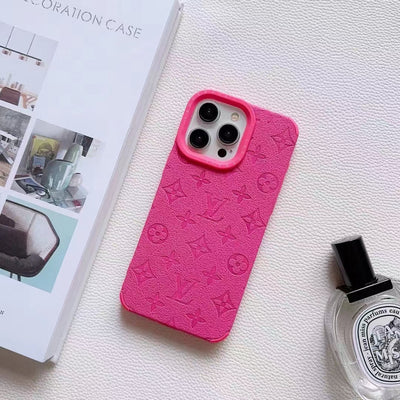 Luxury LV Monogram Embossed Phone Case Collection