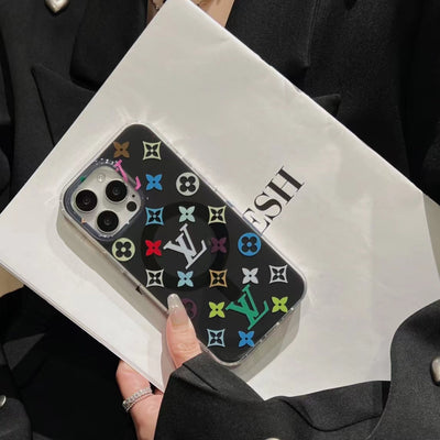 Colorful Transparent LV-Inspired Phone Case for iPhone