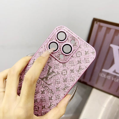 Glitter LV-Inspired Monogram iPhone Case Collection – Sparkling Luxury Protection