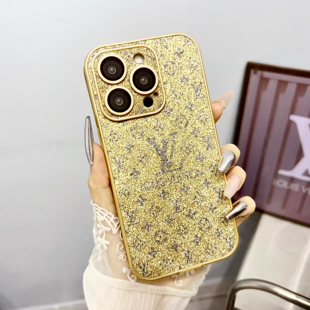 Glitter LV-Inspired Monogram iPhone Case Collection – Sparkling Luxury Protection