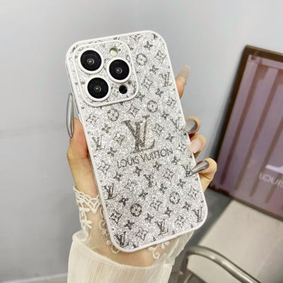 Glitter LV-Inspired Monogram iPhone Case Collection – Sparkling Luxury Protection