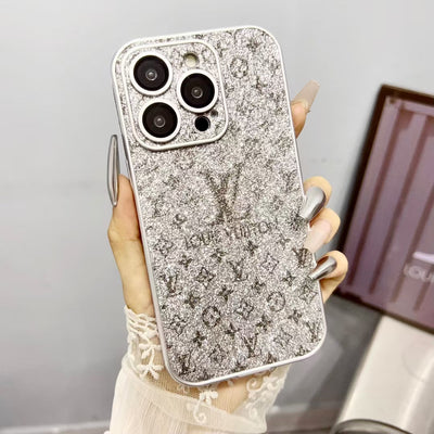 Glitter LV-Inspired Monogram iPhone Case Collection – Sparkling Luxury Protection