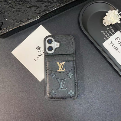 LV & GG Luxury Monogram iPhone Case with Card Holder