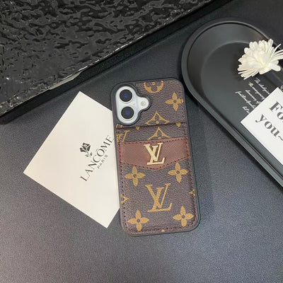 LV & GG Luxury Monogram iPhone Case with Card Holder