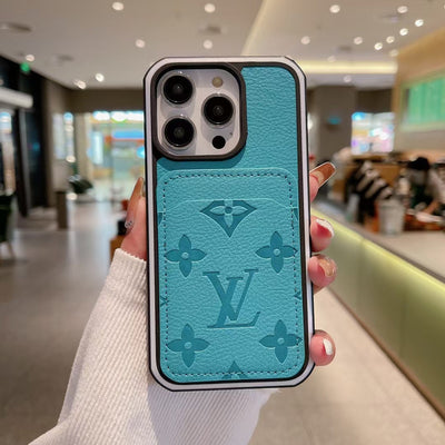 Luxury LV Monogram Wallet Phone Case for iPhone