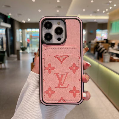 Luxury LV Monogram Wallet Phone Case for iPhone