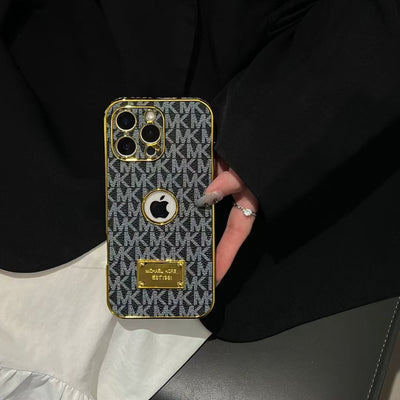 Luxury MK-Inspired Gold Frame iPhone Case