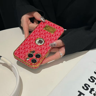 Luxury MK-Inspired Gold Frame iPhone Case