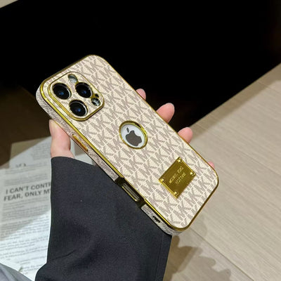 Luxury MK-Inspired Gold Frame iPhone Case