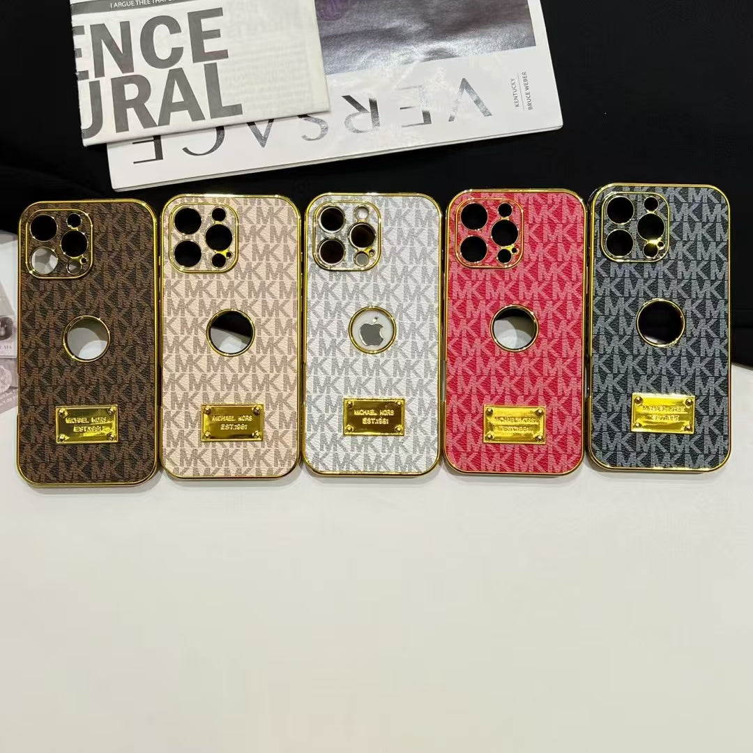 Luxury MK-Inspired Gold Frame iPhone Case