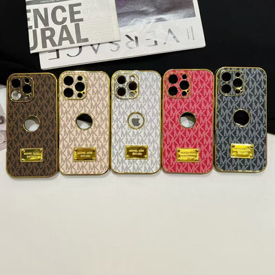 Luxury MK-Inspired Gold Frame iPhone Case