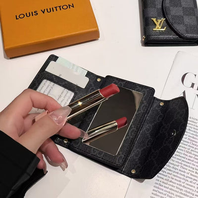 Luxury LV & GG-Inspired Monogram Compact Wallet Collection