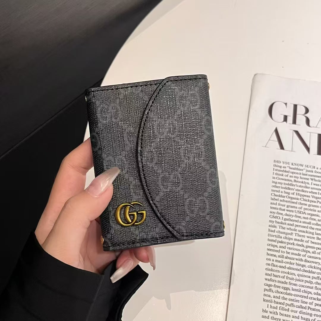 Luxury LV & GG-Inspired Monogram Compact Wallet Collection