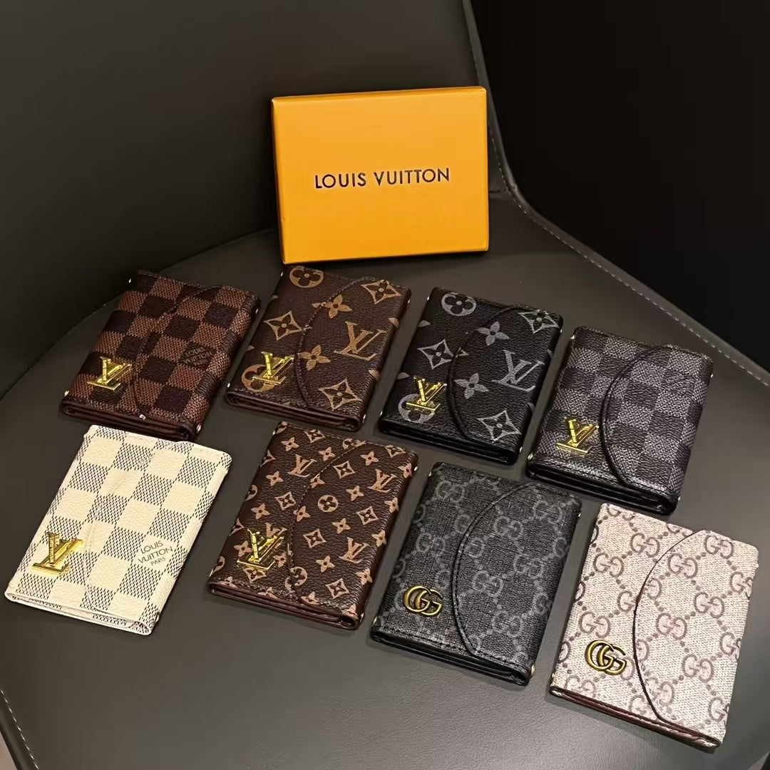 Luxury LV & GG-Inspired Monogram Compact Wallet Collection