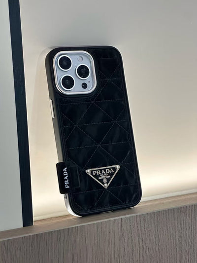 Luxury Quilted Triangle Logo iPhone Case