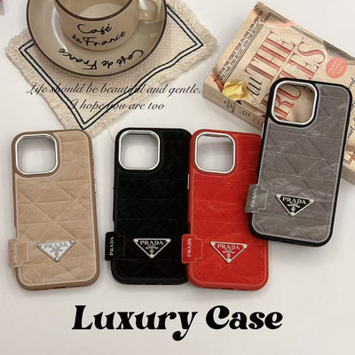 Luxury Quilted Triangle Logo iPhone Case