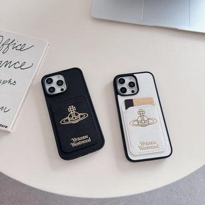 Orb Emblem Wallet Phone Case – Elegant Protective Cover