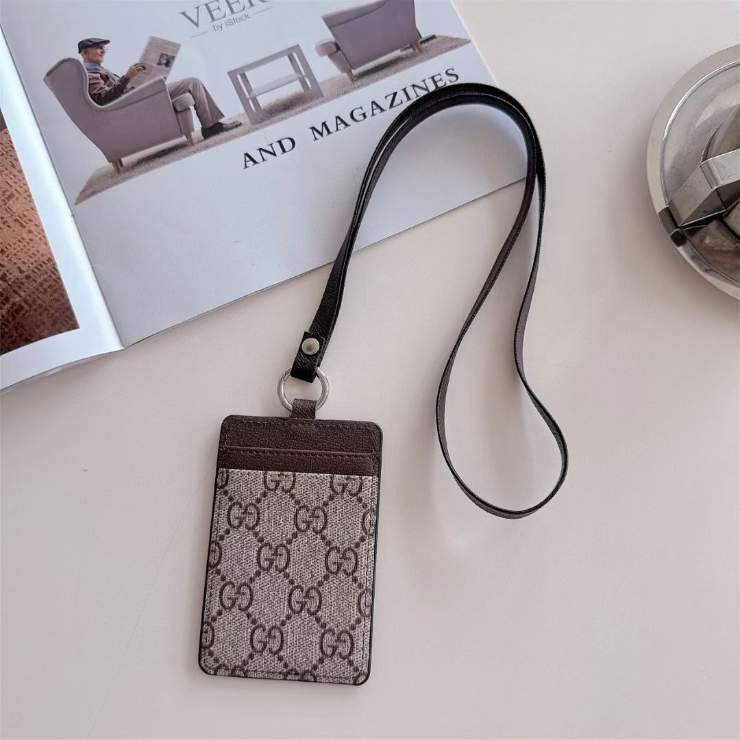 Luxury LV & GG Lanyard Card Holder with Monogram Style