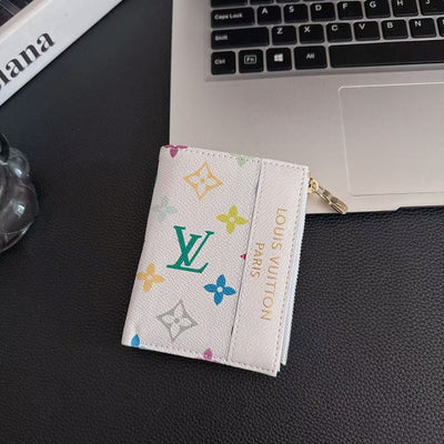 Luxury LV Monogram & Check Pattern Zipper Wallet
