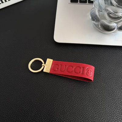 Luxury GG Keychain Strap with Embossed Logo & Gold