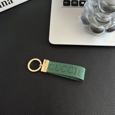 Luxury GG Keychain Strap with Embossed Logo & Gold