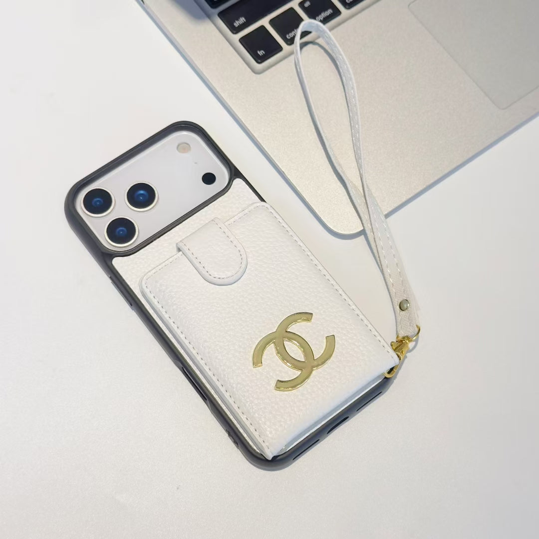 Luxury CC Wallet Phone Case with Strap & Card Holder