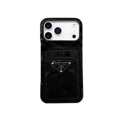 Luxury PR Phone Case with Triangle Logo & Card Slot