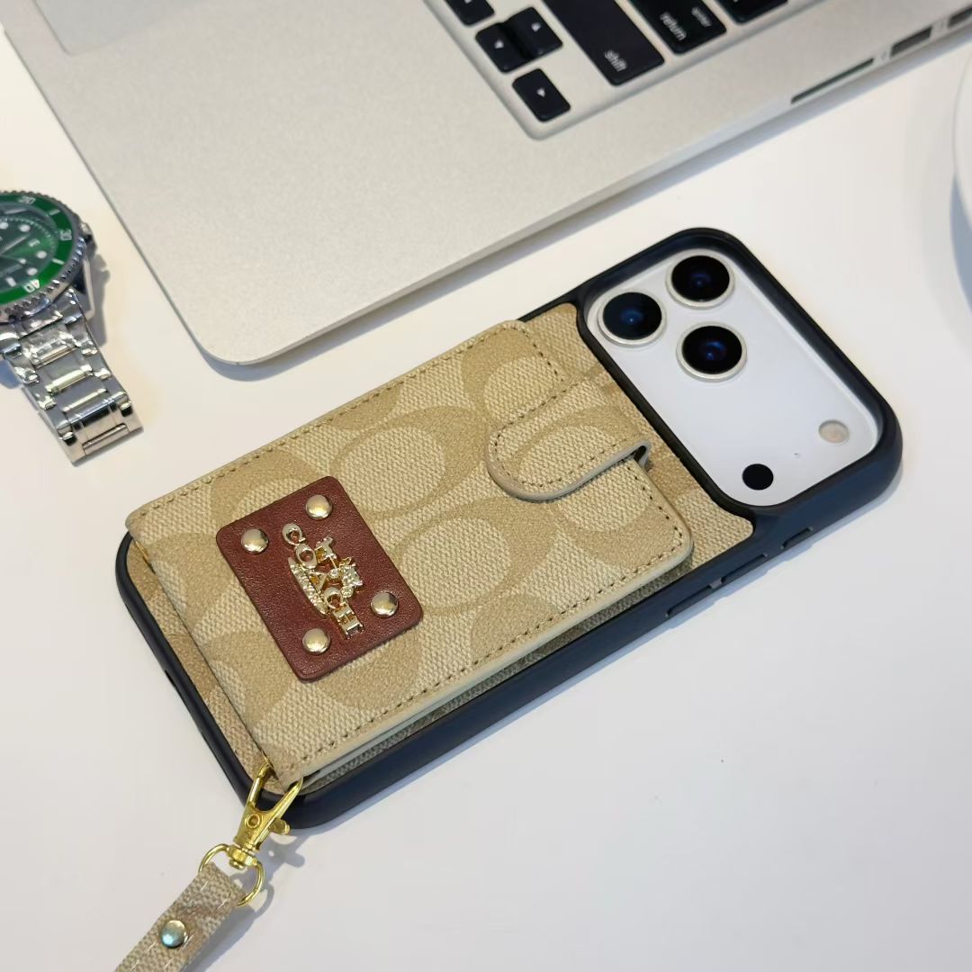 Luxury LV & CO Wallet Strap Phone Case with Logo