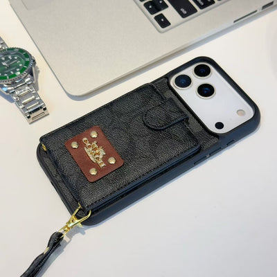 Luxury LV & CO Wallet Strap Phone Case with Logo