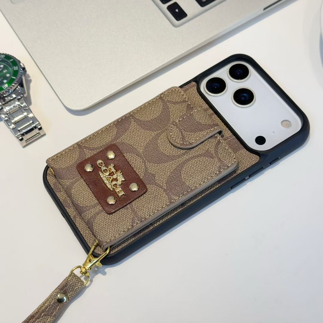 Luxury LV & CO Wallet Strap Phone Case with Logo