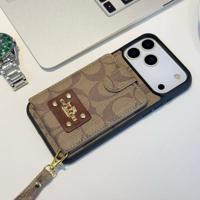 Luxury LV & CO Wallet Strap Phone Case with Logo