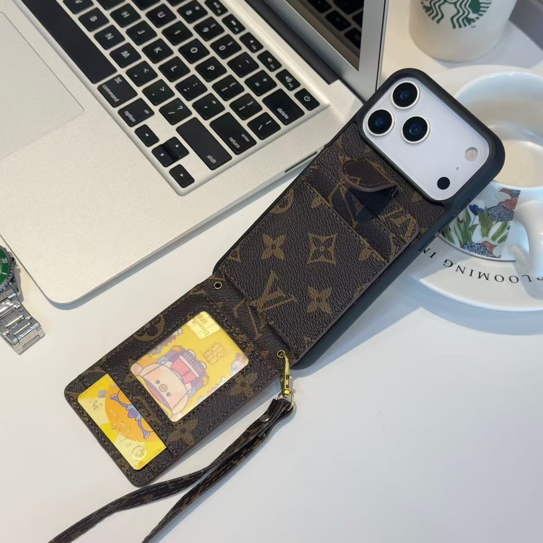 Luxury LV & CO Wallet Strap Phone Case with Logo