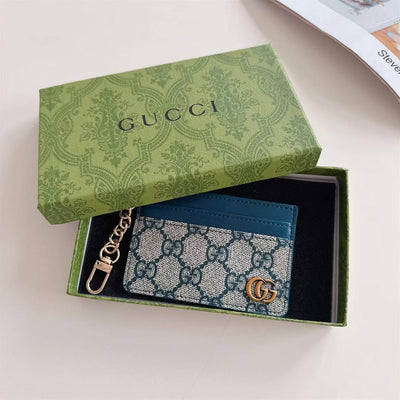 Luxury GG Card Holder with Chain & Monogram Design
