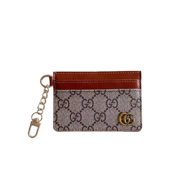 Luxury GG Card Holder with Chain & Monogram Design