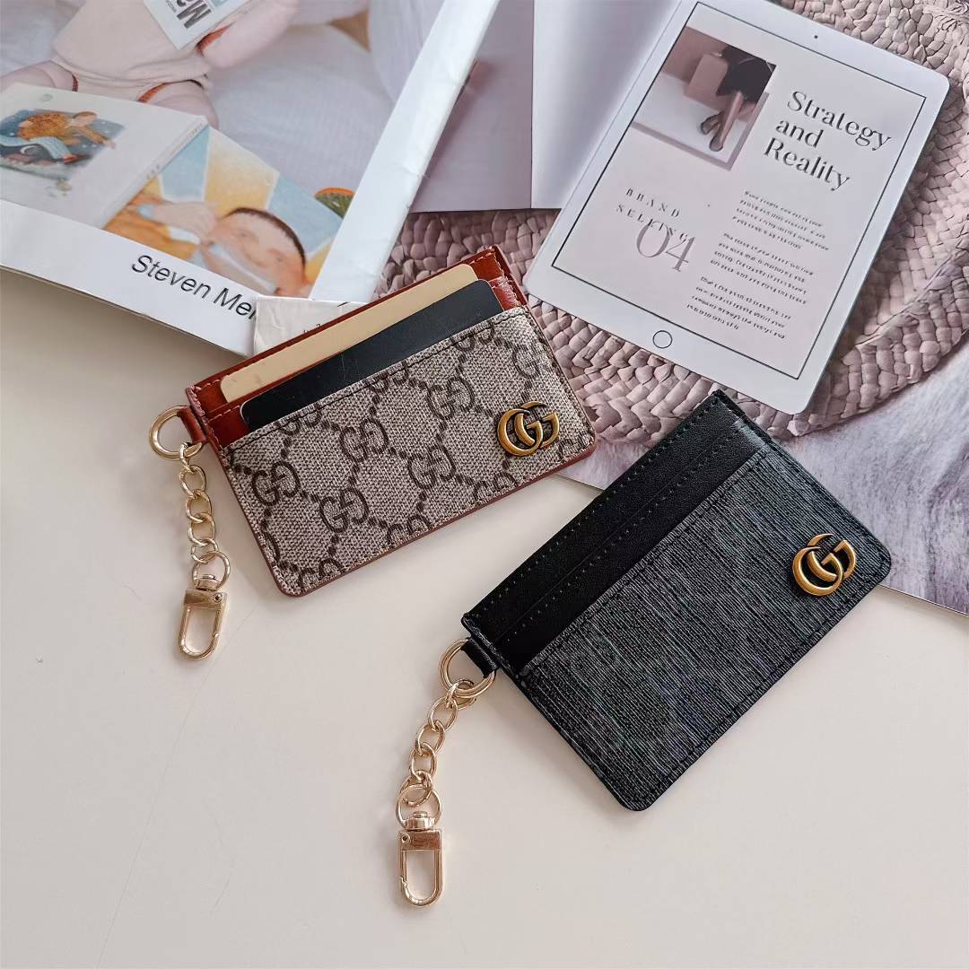 Luxury GG Card Holder with Chain & Monogram Design