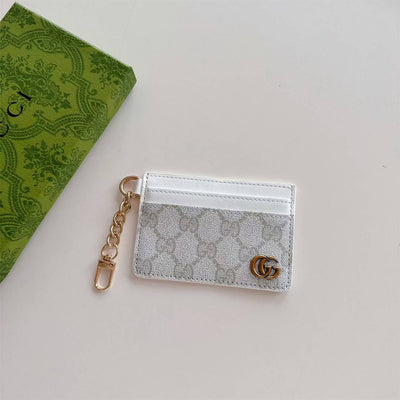 Luxury GG Card Holder with Chain & Monogram Design