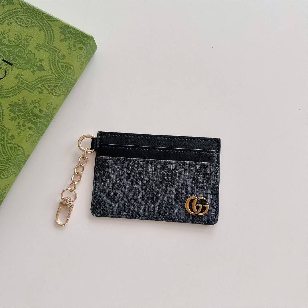 Luxury GG Card Holder with Chain & Monogram Design