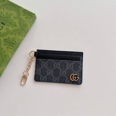 Luxury GG Card Holder with Chain & Monogram Design
