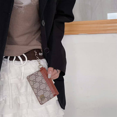 Luxury GG Card Holder with Chain & Monogram Design