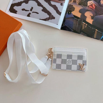 Luxury LV-Inspired Lanyard Card Holder