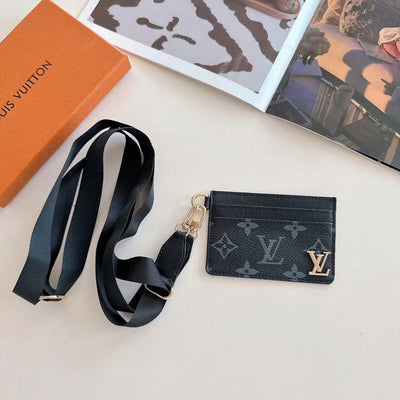 Luxury LV-Inspired Lanyard Card Holder