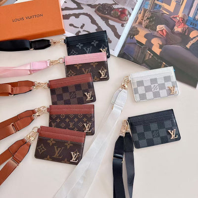 Luxury LV-Inspired Lanyard Card Holder